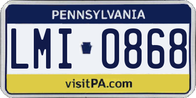 PA license plate LMI0868