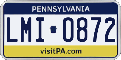 PA license plate LMI0872