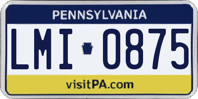 PA license plate LMI0875