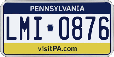PA license plate LMI0876