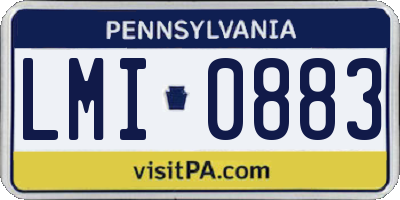 PA license plate LMI0883