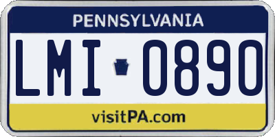 PA license plate LMI0890