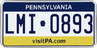 PA license plate LMI0893