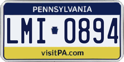 PA license plate LMI0894