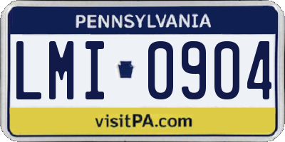 PA license plate LMI0904