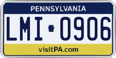 PA license plate LMI0906