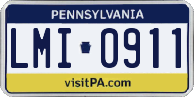 PA license plate LMI0911