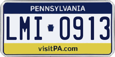 PA license plate LMI0913
