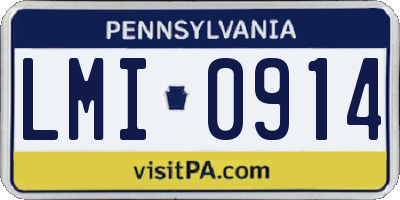 PA license plate LMI0914
