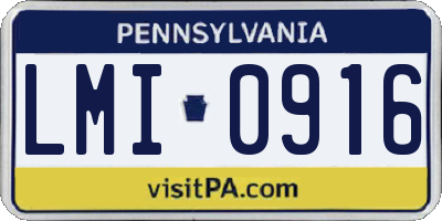 PA license plate LMI0916
