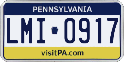 PA license plate LMI0917