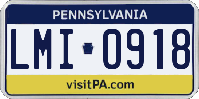 PA license plate LMI0918