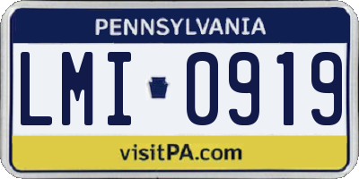 PA license plate LMI0919