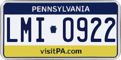 PA license plate LMI0922