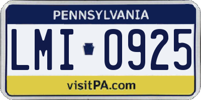 PA license plate LMI0925
