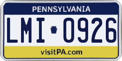 PA license plate LMI0926