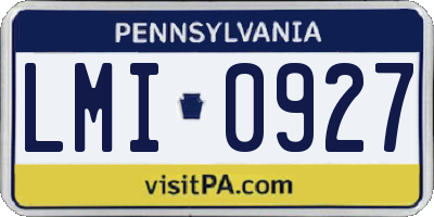 PA license plate LMI0927