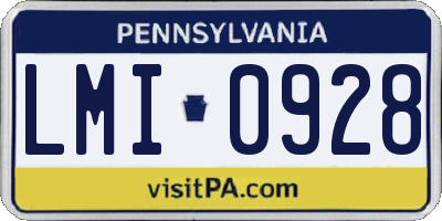 PA license plate LMI0928