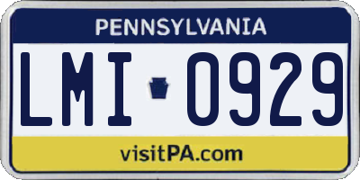 PA license plate LMI0929