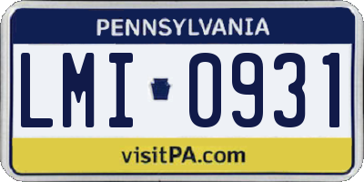 PA license plate LMI0931