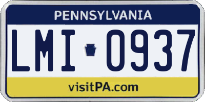 PA license plate LMI0937