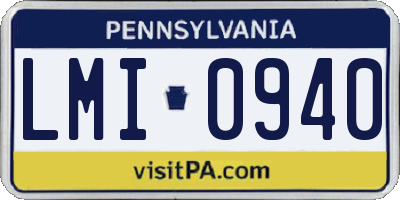 PA license plate LMI0940