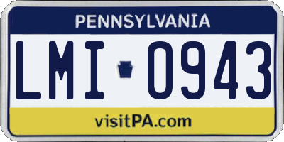 PA license plate LMI0943