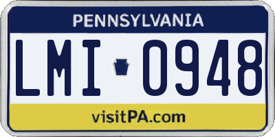 PA license plate LMI0948