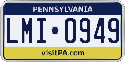 PA license plate LMI0949