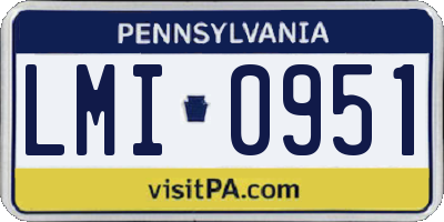 PA license plate LMI0951
