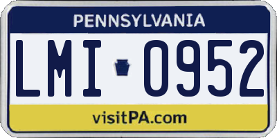 PA license plate LMI0952
