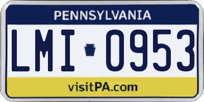 PA license plate LMI0953