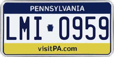 PA license plate LMI0959