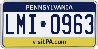 PA license plate LMI0963