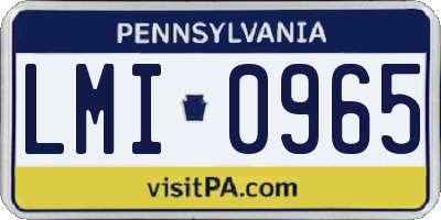 PA license plate LMI0965