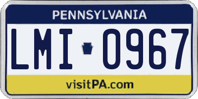PA license plate LMI0967