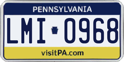 PA license plate LMI0968