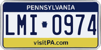 PA license plate LMI0974