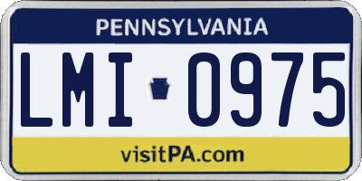 PA license plate LMI0975