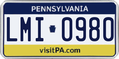 PA license plate LMI0980