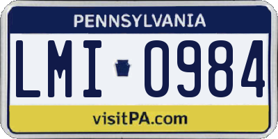 PA license plate LMI0984