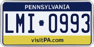 PA license plate LMI0993
