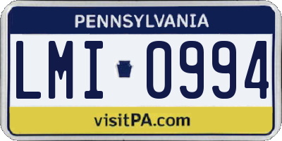 PA license plate LMI0994