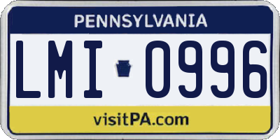 PA license plate LMI0996