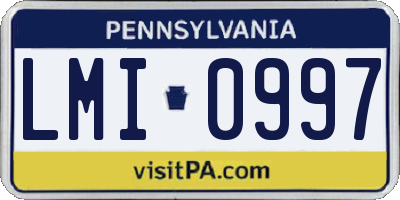 PA license plate LMI0997