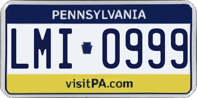 PA license plate LMI0999