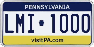 PA license plate LMI1000