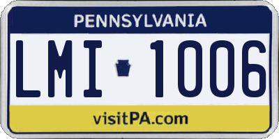 PA license plate LMI1006