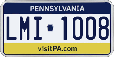 PA license plate LMI1008