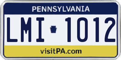 PA license plate LMI1012